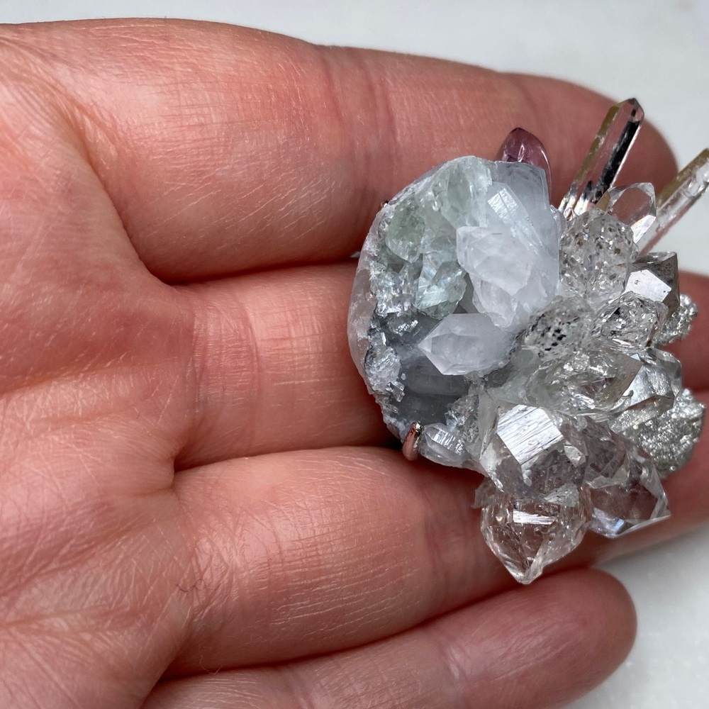 Clear Crystal Cluster Ring With Subtle Green And … - image 7
